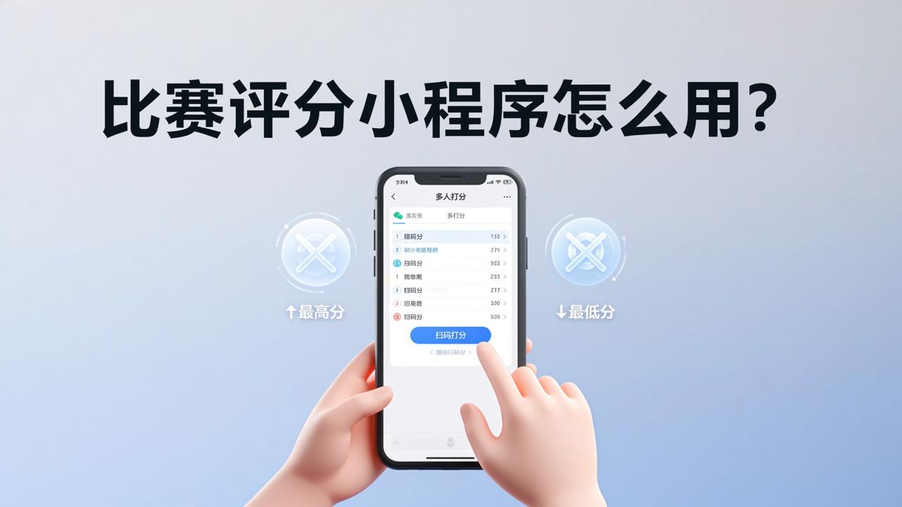 比赛评分小程序怎么用？多人打分支持扫码打分、自动去最高最低分、实时排名导出