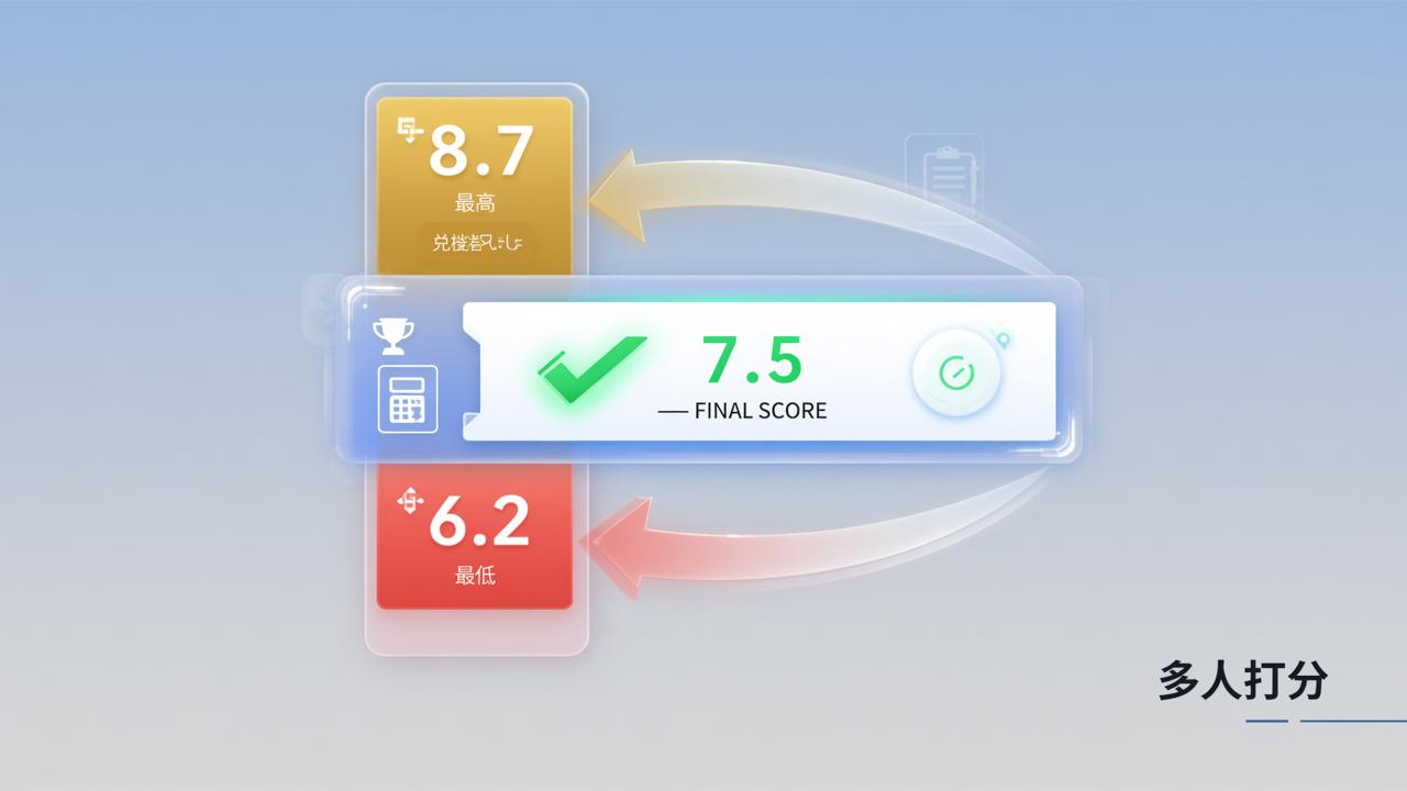 比赛打分怎么算平均分？多人打分系统自动去掉最高最低分实操教程