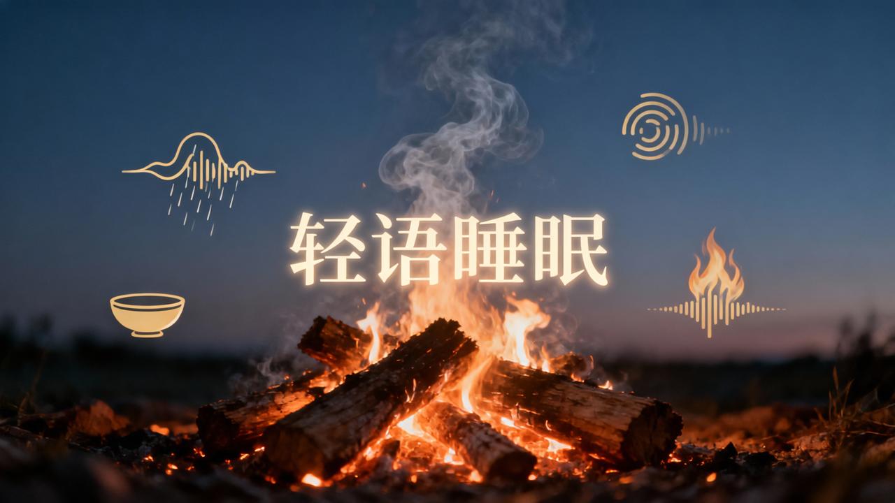 睡前总想刷手机睡不着？用【轻语睡眠】听火声雨声钵音+做10分钟呼吸训练，实测关灯后22分钟入睡