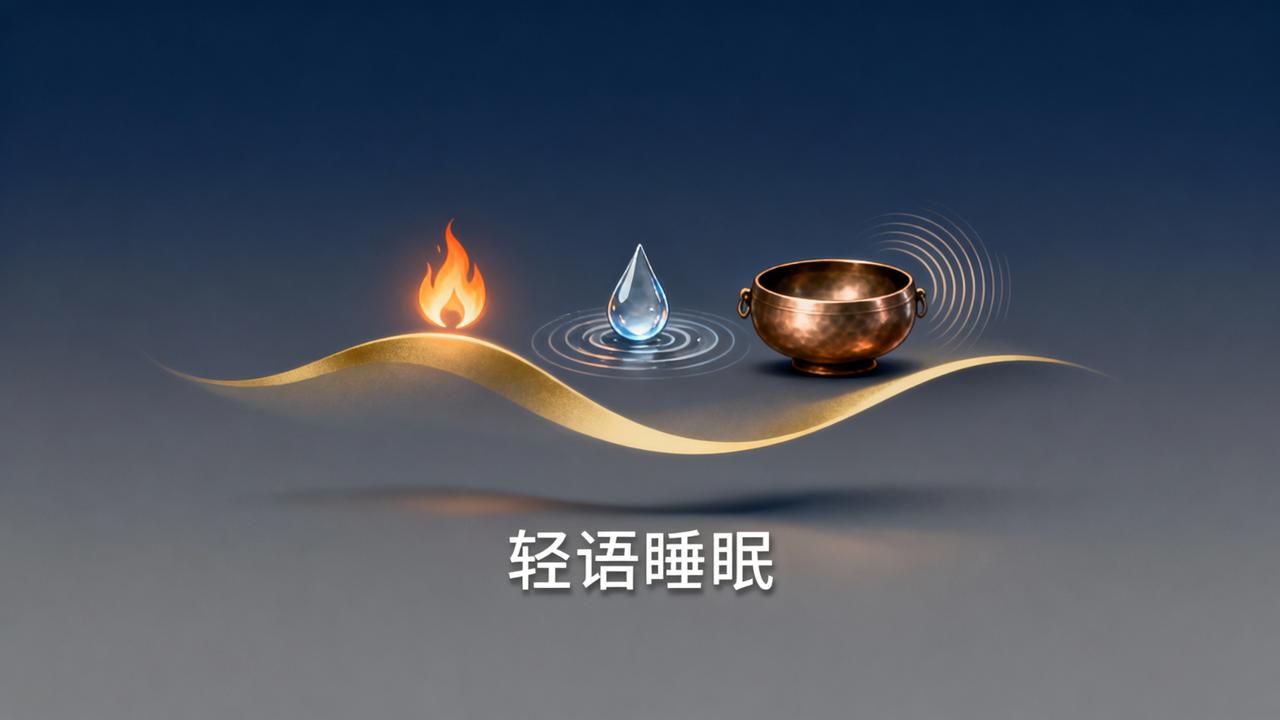 换季失眠怎么改善？用【轻语睡眠】听火声雨声钵音+做呼吸训练，实测入睡快了20分钟