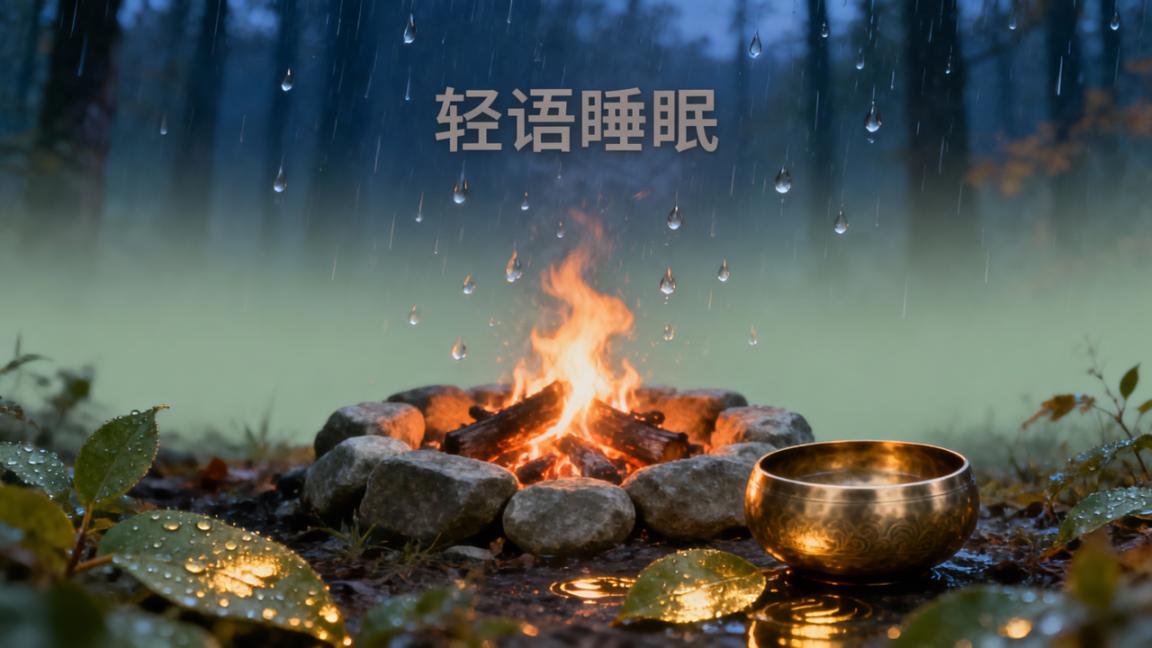 换季失眠怎么改善？用【轻语睡眠】听火声雨声钵音+做呼吸训练，实测入睡快了20分钟
