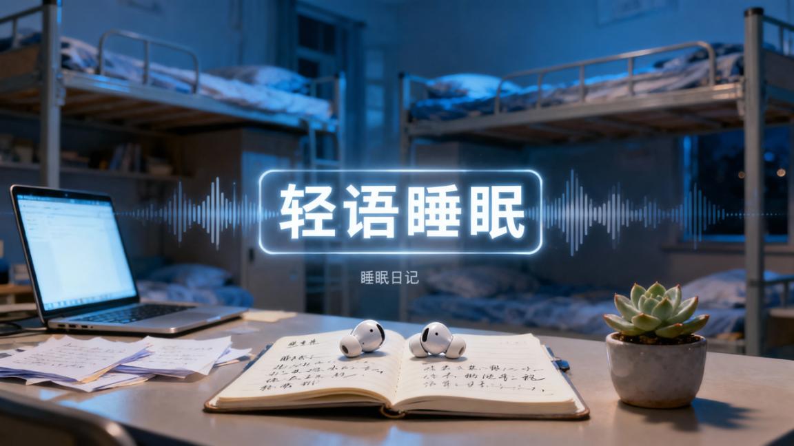 大学生宿舍失眠怎么办？用【轻语睡眠】听助眠音频+记睡眠日记的实操方法
