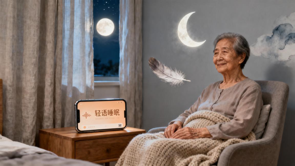 老年人晚上睡不着怎么办？用【轻语睡眠】听助眠音频+记睡眠日记的实操方法