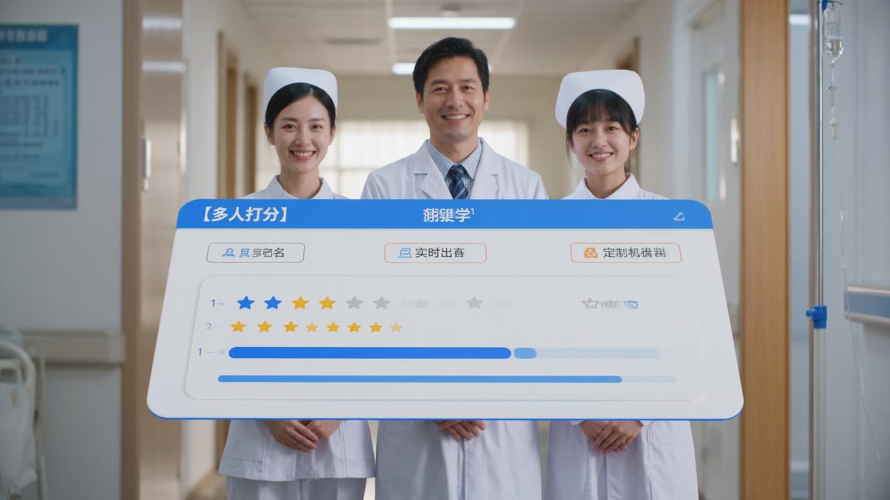 医院护理服务质量评价怎么做？用【多人打分】设置自定义指标、多人匿名打分、实时导出结果