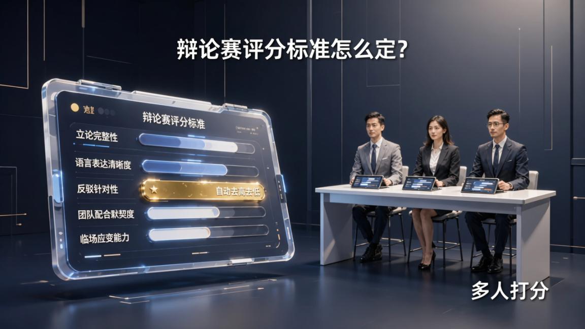 辩论赛评分标准怎么定？多人打分工具如何设置自定义指标并自动去掉最高最低分