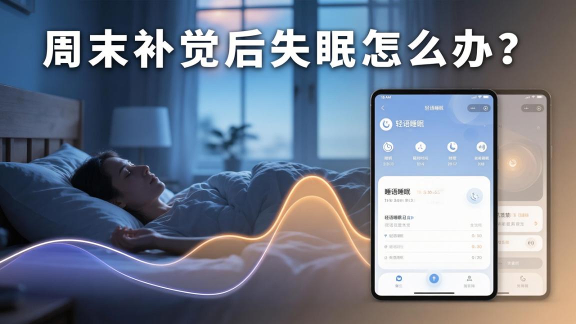 周末补觉后失眠怎么办？用【轻语睡眠】记睡眠日记+听助眠音频，3天逐步调回正常作息