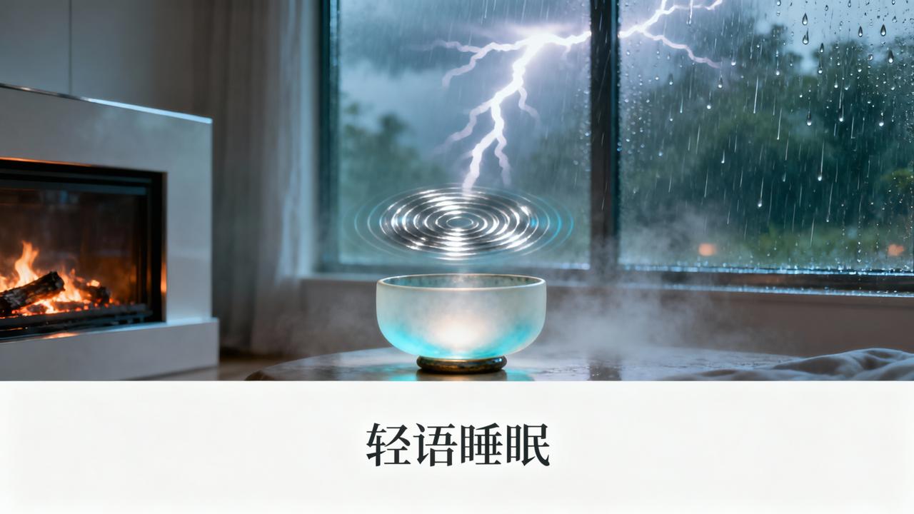 夏天太热睡不着怎么办？用【轻语睡眠】听火声雨声钵音降温助眠的实操方法