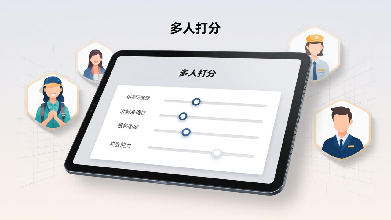 导游服务质量评分怎么操作？多人打分工具支持自定义指标、匿名打分与实时统计