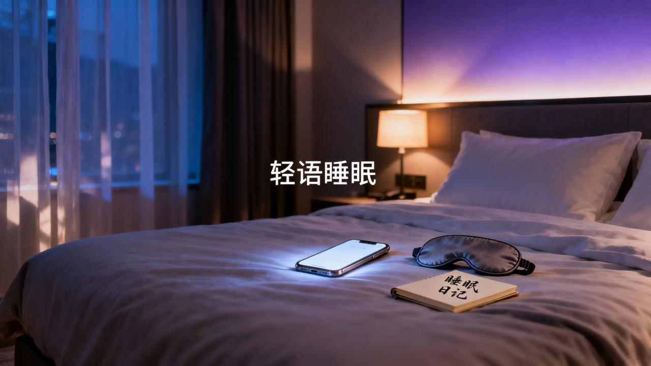 出差睡不着怎么快速入睡？轻语睡眠助眠音频+睡眠日记实操指南
